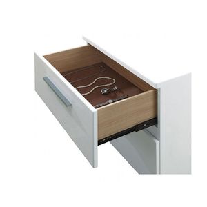 Comodino in Legno Bianco Lucido con 2 Cassetti - Product Image 4