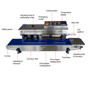 Continuous Band Sealer Band Sealer Continuous Automatic Continuous Band Sealer Horizontal Heat <b>Seal</b> Machine for Plastic Packing - Product Image 3