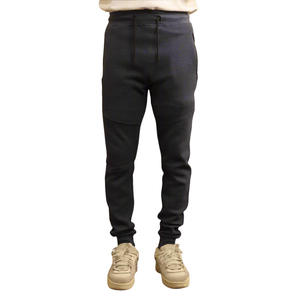 Pantalon de jogging en toile polaire pour homme, taille élastique avec cordon de serrage, coupe ajustée, polaire doux, athleisure formel, confort quotidien - Product Image 1