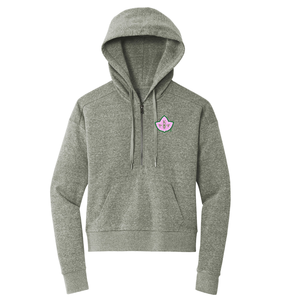 Sudadera con capucha y media cremallera Heather Gray AKA Perfect Ivy Leaf Fleece para mujer, suave, cálida, informal, de manga larga. - Product Image 1