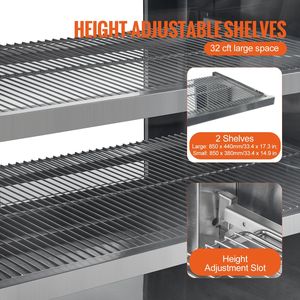 Vitrina Refrigerada Comercial Grande de 32 Pies Cúbicos/901L con Iluminación LED, Exhibidor de Pastelería de 4 Niveles para Panadería y Supermercado - Product Image 5