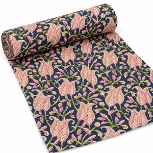 ผ้าฝ้ายวอยล์พิมพ์ลายดอกไม้สีชมพู น้ำหนักเบา 80GSM ขนาด 60x60 นิ้ว ยี่ห้อ Pinksa Fashion สำหรับตัดเย็บเสื้อผ้า - Product Image 6