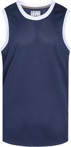Mesh Sleeveless Vest Blue White Round Neck Breathable Polyester <b>Tank</b> Top Adult All Seasons Sports Jersey - Product Image 6
