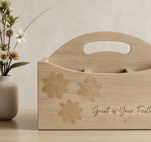 Organizador de Cubiertos con Divisores Resistentes, Tipo Soporte de Madera para Cubiertos, Condimentos y Utensilios para Fiestas - Product Image 3
