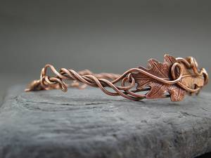 ARTWORK MAESTRO AWMBR0022 Pulsera Magnética de Cobre para la Salud, Diseño Moderno Trenzado, Juego de Anillos de Cobre, Hecho a Mano, Estilo Antiguo Tradicional - Product Image 2