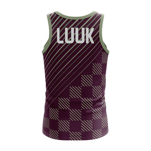 Custom Sublimated Tank Top for Men Quick Dry Gym Training Vest Moisture Wicking Fitness <b>Running</b> Sports <b>Singlet</b> OEM - Product Image 5