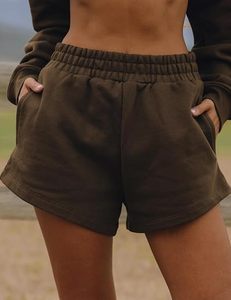 Conjunto de Ropa Holgada para Mujer, Estilo Casual para Otoño, Sudadera y Pantalones Cortos, Resistente al Viento, Hombros Caídos, Corte Holgado, Traje de 2 Piezas - Product Image 5