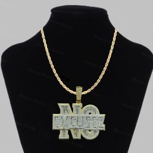 14K <b>Solid</b> <b>Gold</b> No Excuses Letter <b>Pendant</b> 14K <b>Gold</b> Plated Zinc Alloy Bezel Setting Lab Grown Micro Pave Zircon Hip Hop Unisex - Product Image 3