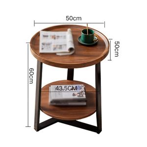 Rustic Wooden <b>Sofa</b> <b>Side</b> <b>Table</b> with Modern Simple Design for Living Room Home Metal Iron Coffee Tea <b>Table</b> Multifunction Furniture - Product Image 2