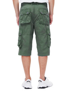 Shorts en coton pour hommes, taille élastique, décoration numérique vintage, shorts cargo 100% coton pour hommes, décontractés, été, randonnée - Product Image 4