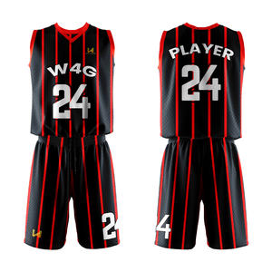 Ensemble d'uniformes de basketball pour hommes imprimés sur mesure, entièrement personnalisés, avec impression par transfert thermique, respirants et anti-humidité (maillots et shorts) - Product Image 1