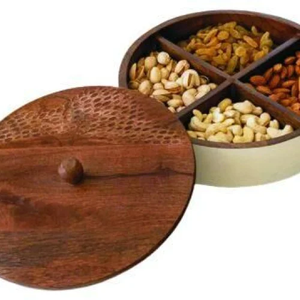 Best Design Wood <b>Candy</b> Nuts Box Customized Stainless Steel & Wood Dried Fruit Mixed Dry Nuts Box With Lid - Product Image 1