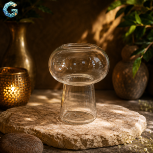 Verre à vin, boisson ou cocktail en verre transparent en forme de calebasse, fait main, compatible lave-vaisselle, design moderne, capacité 100 ml, pour la maison et l'hôtel - Product Image 2
