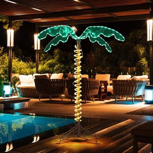 Luci LED a Forma di Albero di Cocco da 120 cm con 189 Luci, IP67, Luce Bianca Calda, Corpo in Alluminio, Alimentazione DC e AC, Telecomando, Decorazione - Product Image 1