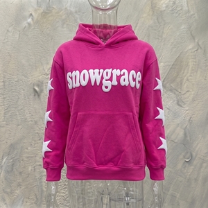 เสื้อสเวตเชิ้ตมีฮู้ด Snowgrace สีชมพู พิมพ์ลายดาว แบบยูนิเซ็กส์ ทรงโอเวอร์ไซส์ ผ้าฟลีซ สำหรับใส่ลำลองในฤดูหนาว - Product Image 3