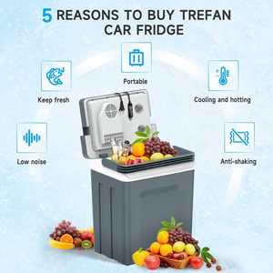 Nevera y Calentador Eléctrico Portátil con Asa de 26.5 Cuartos/25L, Refrigerador Termoeléctrico para Vehículos y Camiones con 110V AC - Product Image 3