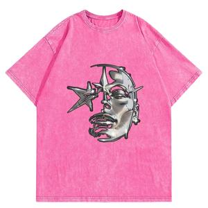 T-shirt imprimé vintage pour hommes délavés à l'acide/lavés avec du coton doux 100% fabriqué au Pakistan - Product Image 1