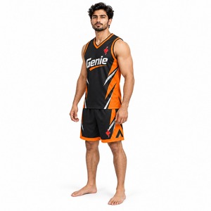 Conjunto de Uniforme de Baloncesto para Entrenamiento, Competencia y Práctica, Transpirable, Ligero, con Camiseta y Pantalones Cortos Deportivos para Equipo - Product Image 4