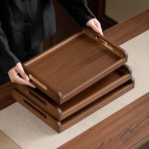 Bandeja Rectangular de Madera Hecha a Mano, Bandeja de Madera Natural para Servir Desayuno, Té, Café, Mesa de Comedor, Cocina, Restaurante, Hotel - Product Image 3