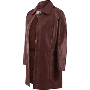 Gabardina de Cuero para Mujer, Cierre de Botones, Elegante, Informal, Ropa de Invierno, Fabricante Mayorista OEM Personalizado - Product Image 4