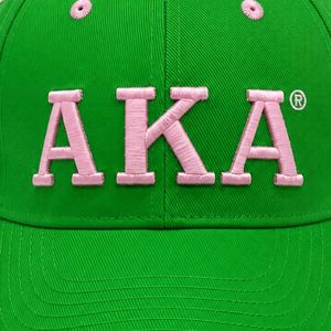 Casquette de baseball verte et rose avec lettres grecques brodées, ajustable, en coton, pour sports décontractés en plein air, style snapback - Product Image 5