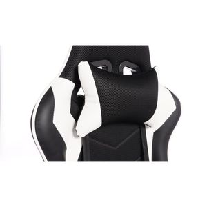 Sedia da Gaming DEEPfurniture E Sports Bianca, Comoda e Sicura in Materiale PU, Sedile da Auto con Spugna Sagomata e Funzioni Massaggianti - Product Image 5