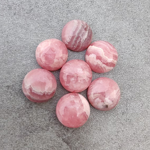 Cabochon rond en rhodochrosite naturelle, pierre précieuse rose calibrée à dos plat, pour bagues et pendentifs, toutes tailles, vente en gros - Product Image 4