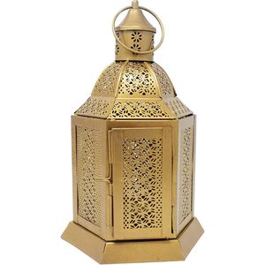 Finest Quality Iron Moroccan Hanging Cum Standing Lantern <b>Gold</b> <b>Candle</b> <b>Holder</b> Hanging Lantern For Home & Garden Decor Low Price - Product Image 1