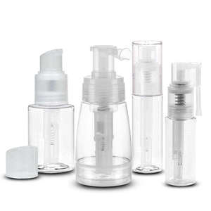 High Quality Wholesale Refillable Portable Transparent Travel Baby Dry Loose Powder Screen Printing <b>Plastic</b> Pump Sprayer <b>Bottle</b> - Product Image 1
