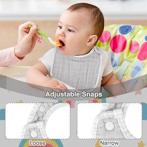 Ensemble de bavoirs pour bébé en mousseline de bambou 95% et élasthanne 5% - Bavoirs flexibles et écologiques pour bébés de 0 à 24 mois - Product Image 3