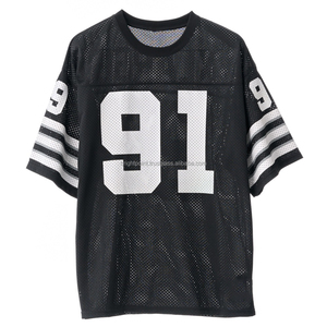 Custom Made Retro American Football Uniform Unisex Trending <b>Vintage</b> Oversized Silk Screen Printed Mesh Short Plus Size - Product Image 1