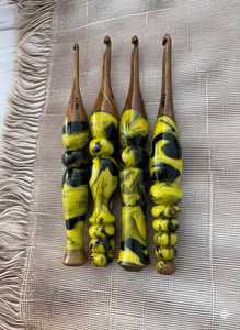 Top Quality Wooden <b>Crochet</b> <b>Hook</b> Smooth Surface Hand Knitting Collection for Yarn Crafts Resin Embellished for Knitting - Product Image 2