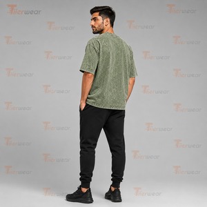 เสื้อยืดผู้ชาย ผ้าฝ้าย 100% ซักแบบ Acid Wash แขนสั้น คอกลม ทรงหลวม สวมใส่สบายทุกวัน แห้งเร็ว น้ำหนัก 230 กรัม - Product Image 5
