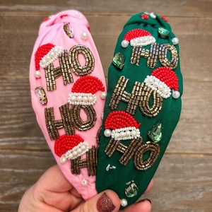 New Stylish Mistletoe <b>Headband</b> for Women and Girls Red White Padded Holiday Rhinestone Hairbands Party Wear & Festive accessorie - Product Image 2