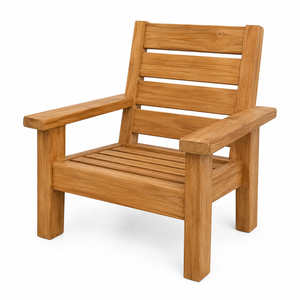 Fauteuil de jardin moderne en teck massif, imperméable, écologique et confortable pour terrasse, hôtel, école, parc, usage intensif - Product Image 2
