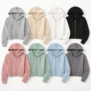 Wholesale Custom Womens <b>Zip</b> <b>Up</b> Sweatshirt Factory Direct Supplier - OEM Options Available - Product Image 5