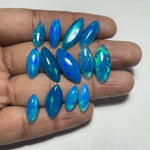 Ethiopian Opal Natural Gemstone Marquise Cut Cabochon Super Fine Quality Pryba Blue Color Color Play Loose Jewelry Making - Product Image 1