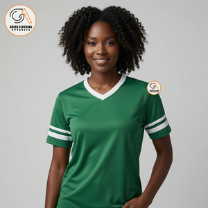 Ropa Griega para Mujer, Camiseta Blanca y Verde con Cuello Redondo, Talla Grande, Modelo GCA-216031, 100% Algodón Jersey, Transpirable y de Secado Rápido - Product Image 4