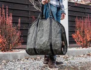 Sac de transport en cuir pour bûches de bois de chauffage, sac fourre-tout en cuir avec poignée pour camping, format OEM - Product Image 5