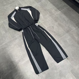 Custom Lightweight Winter <b>Plus</b> <b>Size</b> <b>Jogger</b> <b>Set</b> 3M Reflective Solid Pattern Organic Cotton Tracksuit Windbreaker Jacket - Product Image 2