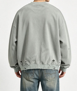 Sudadera Extra Grande con Cuello Redondo, Servicio OEM Personalizado, Letra en Relieve en la Parte Delantera, 100% Algodón, Felpa Francesa, Unisex, Estilo Otoñal - Product Image 5