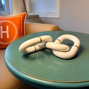 Chaîne rustique à 2 maillons en bois sculptée à la main pour la décoration intérieure et les objets décoratifs - Product Image 1