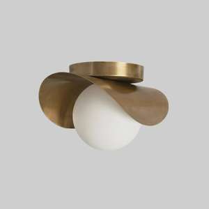 โคมไฟเพดานทรงกลมทองเหลืองสไตล์โมเดิร์นสำหรับตกแต่งภายในห้องนั่งเล่น - Product Image 2