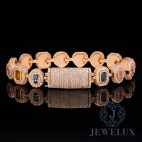 Bracelet tennis hip-hop en moissanite glacée plaqué or de luxe, unisexe, cadeau disponible, prix abordable, fournisseur indien