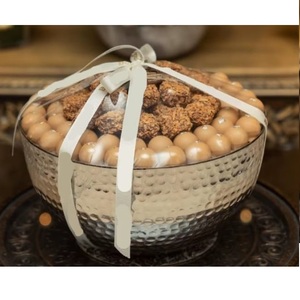 Hammered Tabletop Serving Bowl Top Quality Nickel Metal Bowl <b>Chocolate</b> Display For Desserts <b>Weddings</b> <b>Chocolate</b> Serving Bowl - Product Image 1