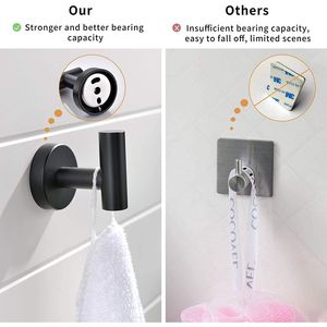 Set di 4 Accessori per Bagno in Acciaio Inox Nero Opaco, Include Portasciugamani e Portaoggetti - Product Image 5