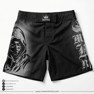 Mawra MMA Men's Black Sublimation Shorts Quick Dry Sporty Design <b>Elastic</b> Waist Printed Pattern Short Length Beach Shorts - Product Image 3