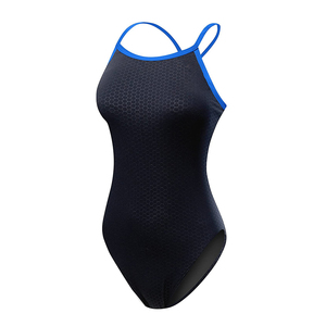 Maillot de bain une pièce pour femme, bretelles spaghetti, col rond, UPF50+, séchage rapide, motif uni, 2 mm d'épaisseur, Spandex/Polyester, lavage en machine - Product Image 1