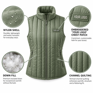 <b>Women's</b> Slim Fit Puffer Vest Lightweight Insulated <b>Waistcoat</b> Outdoor Fashion Clothing Custom Logo premium quality - Product Image 6