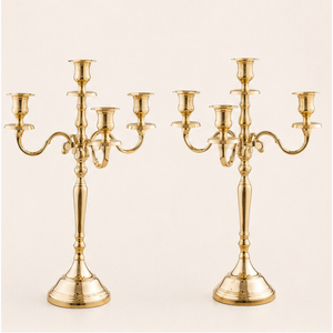 Candelabro Elegante de Metal Dorado de 5 Brazos, Centro de Mesa, Portavelas al por Mayor para Decoración de Bodas, Eventos, Fiestas y Hoteles - Product Image 3